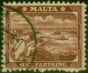 Rare Postage Stamp Malta 1889 1/4d Red-Brown SG31x Wmk Sideways Reversed Fine Used