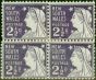 Collectible Postage Stamp N.S.W 1897 2 1/2d Purple SG295a P.11.5 x 12 Fine MM Block of 4