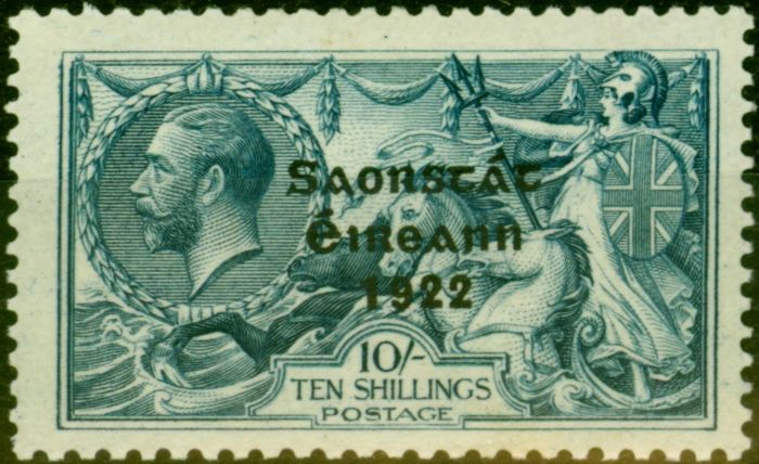 Rare Postage Stamp from Ireland 1928 10s Dull Grey Blue SG88 V.F & Fresh VLMM