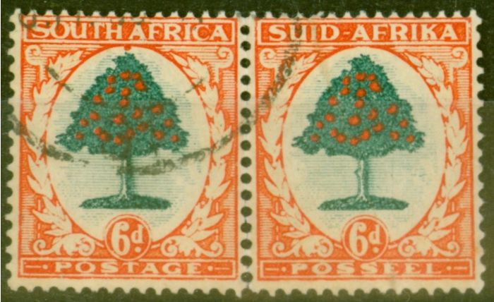 Collectible Postage Stamp from South Africa 1937 6d Green & Vermilion SG61 (I) Fine Used