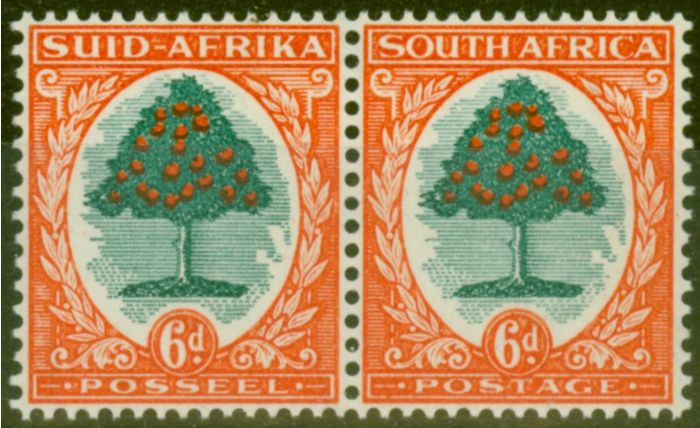 Collectible Postage Stamp from South Africa 1938 6d Green & Vermilion SG61c (II) V.F Lightly Mtd Mint