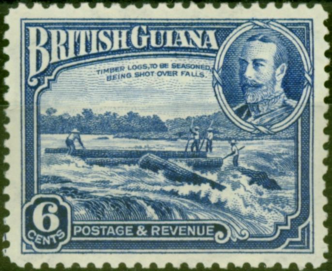 Rare Postage Stamp British Guiana 1934 6c Deep Ultramarine SG292 Fine LMM