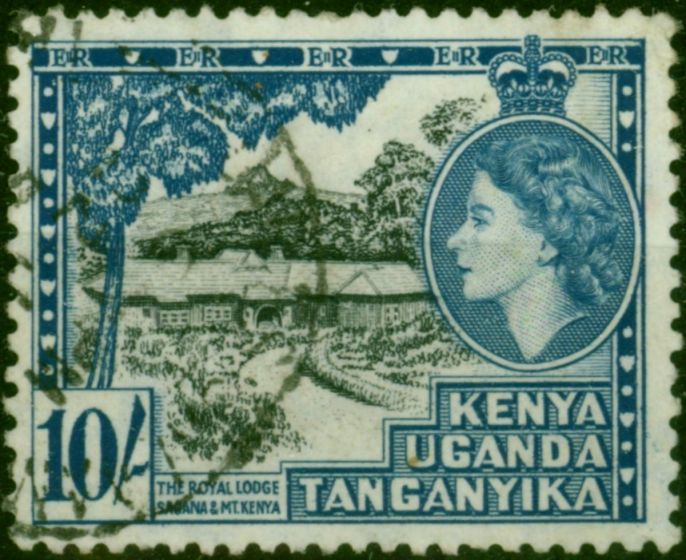 KUT 1954 10s Black & Deep Ultramarine SG179 Fine Used . Queen Elizabeth II (1952-2022) Used Stamps