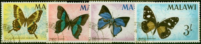 Valuable Postage Stamp Malawi 1966 Butterflies Set of 4 SG247-250 V.F.U