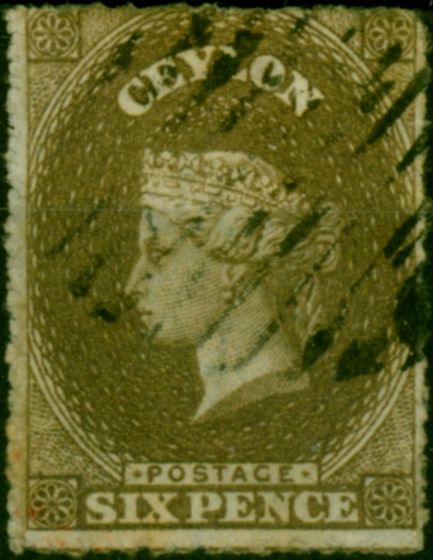 Ceylon 1861 6d Light Brown SG31 Fine Used  Queen Victoria (1840-1901) Old Stamps