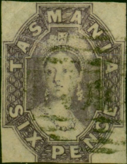 Rare Postage Stamp Tasmania 1858 6d Dull Lilac SG40 Good Used
