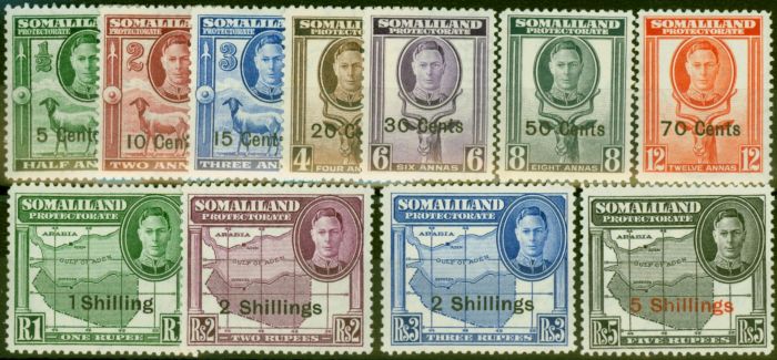 Rare Postage Stamp Somaliland 1951 Set of 11 SG125-135 Fine & Fresh LMM