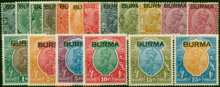 Burma 1937 Set of 18 SG1-18 V.F & Fresh LMM . King George VI (1936-1952) Mint Stamps