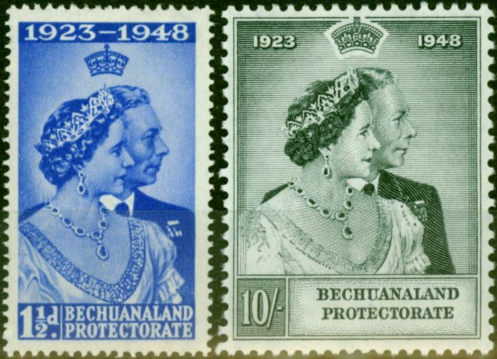 Bechuanaland 1948 RSW Set of 2 SG136-137 Fine Mtd Mint  King George VI (1936-1952) Old Royal Silver Wedding Stamp Sets
