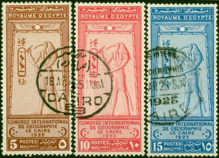 Egypt 1925 Set of 3 SG123-125 Fine Used . King George V (1910-1936) Used Stamps