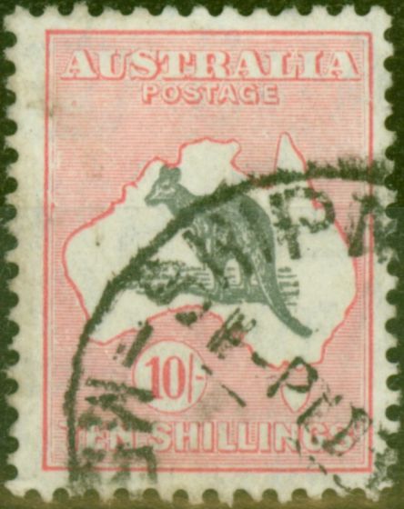 Valuable Postage Stamp from Australia 1932 10s Grey & Pink SG136 Fine Used Shipmail Cancel