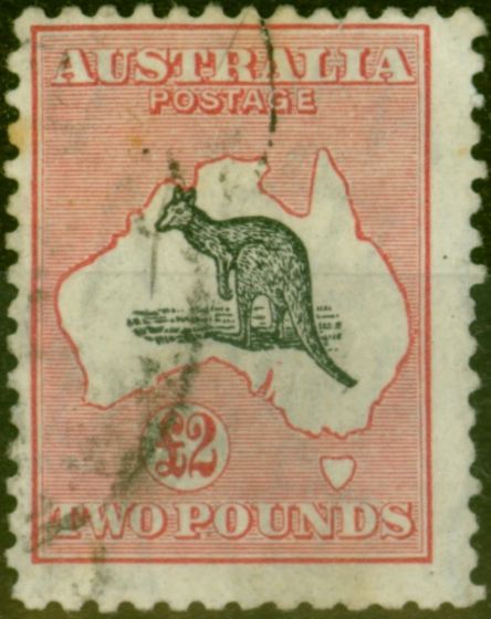 Valuable Postage Stamp Australia 1934 £2 Black & Rose SG138 Good Used Stamp