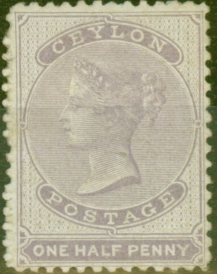 Old Postage Stamp from Ceylon 1864 1/2d Dull Mauve SG18 Mtd Mint Average