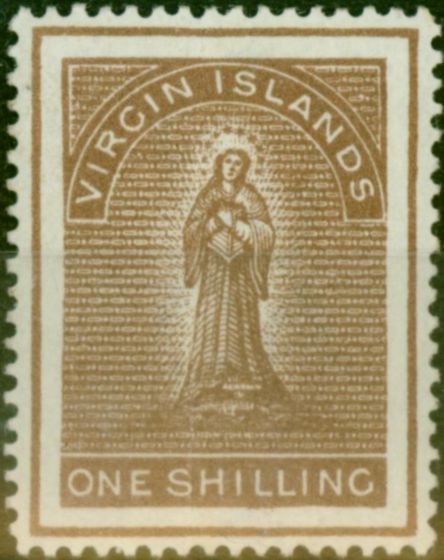 Collectible Postage Stamp Virgin Islands 1887 1s Brown SG41 Good MM