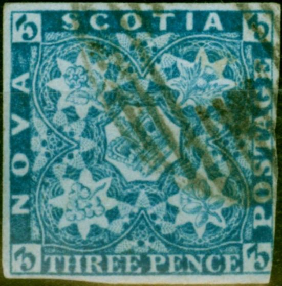 Collectible Postage Stamp from Nova Scotia 1857 3d Pale Blue SG4 Fine Used Example