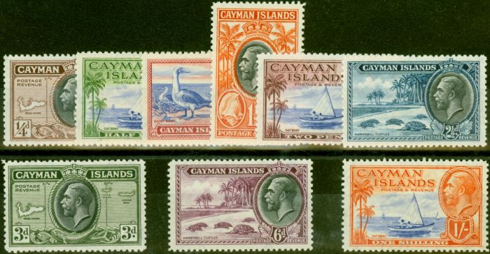 Rare Postage Stamp Cayman Islands 1935 Set of 9 to 1s SG96-104 Fine LMM