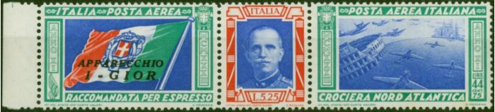 Italy 1933 Air 5L.25 + 44L.75 Scarlet & Green SG379 Fine MM  King George V (1910-1936) Valuable Stamps