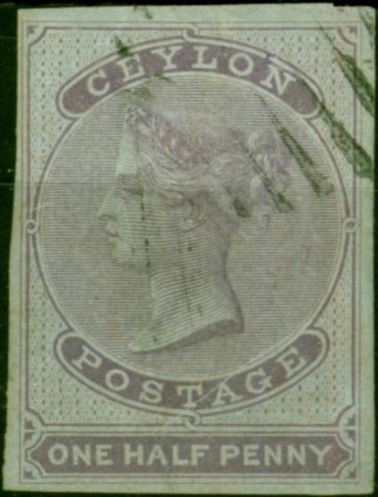 Ceylon 1857 1/2d Reddish Lilac Blued Paper SG16 Fine Used Example  Queen Victoria (1840-1901) Valuable Stamps