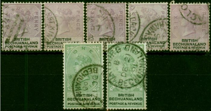 Bechuanaland 1888 Set of 7 to 2s SG10-16 Fine Used  Queen Victoria (1840-1901) Valuable Stamps
