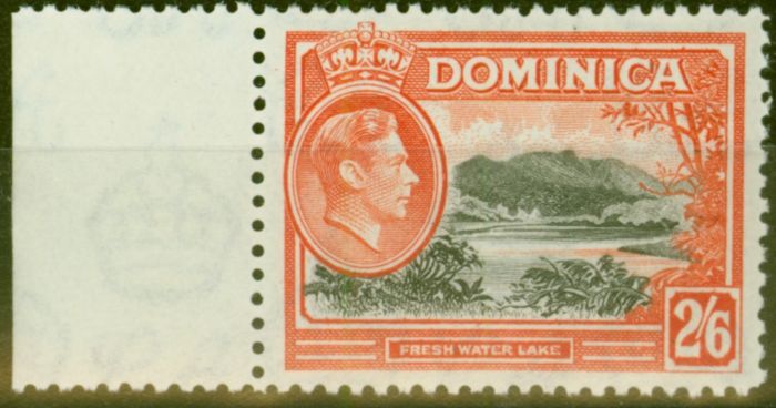Old Postage Stamp from Dominica 1938 2s6d Black & Vermilion SG107 V.F MNH