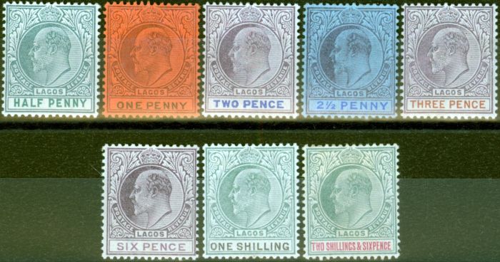 Rare Postage Stamp from Lagos 1904 set of 8 to 2s6d Fine Mtd Mint
