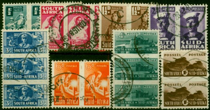 South Africa 1942-44 Set of 8 SG97-104 Fine Used . King George VI (1936-1952) Used Stamps