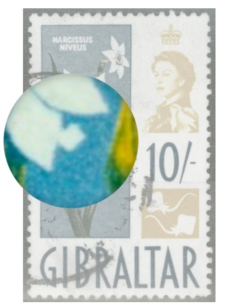 Gibraltar close up of stamp error